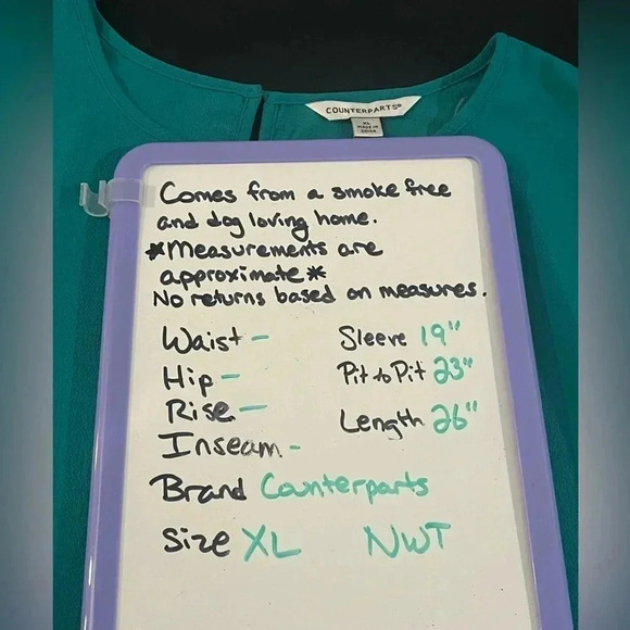 Counterparts size XL turquoise green pullover blouse NWT - Picture 7 of 12